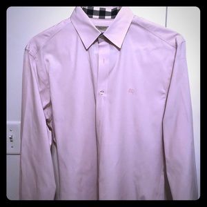 Burberry pink large casual dress shirt stretch